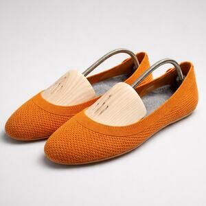 Allbirds Tree Breezers Orange Knit Flats Womens Size 10 *Machine Washable*
